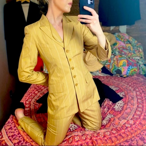 30-50% OFF BUNDLES! MATCHING SUIT SET DESIGNER PINSTRIPE PANTSUIT BLAZER & PANTS